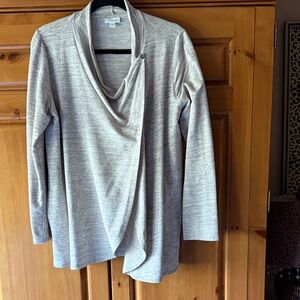 Stylish Gray Drape Cardigan
